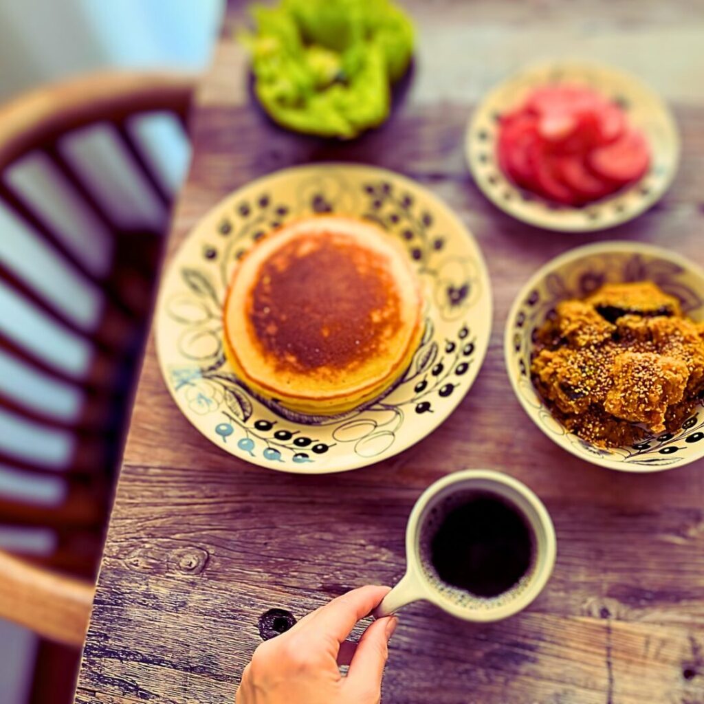 釜定シャロウパンで焼いたパンケーキ