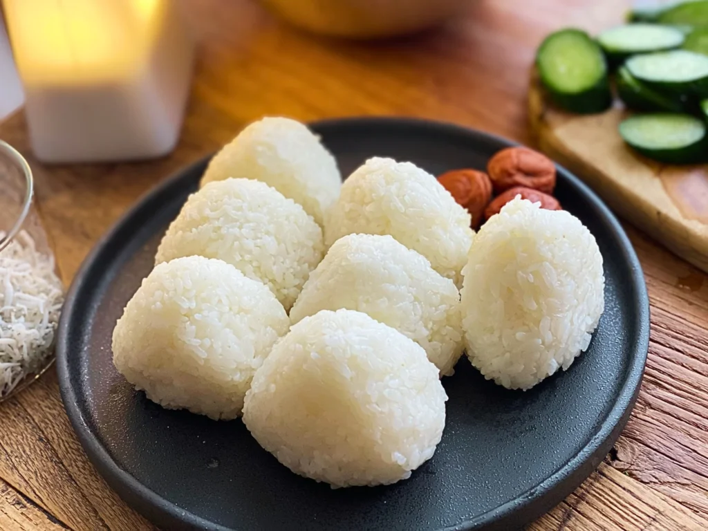 土鍋の炊き立てご飯でおにぎり