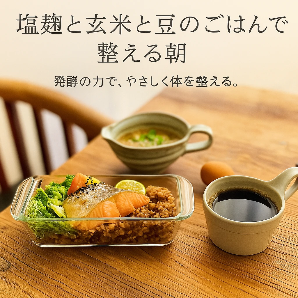 塩麹と玄米と2種類の豆のごはんで整える朝。発酵の力でやさしく体を整える朝ごはん。
