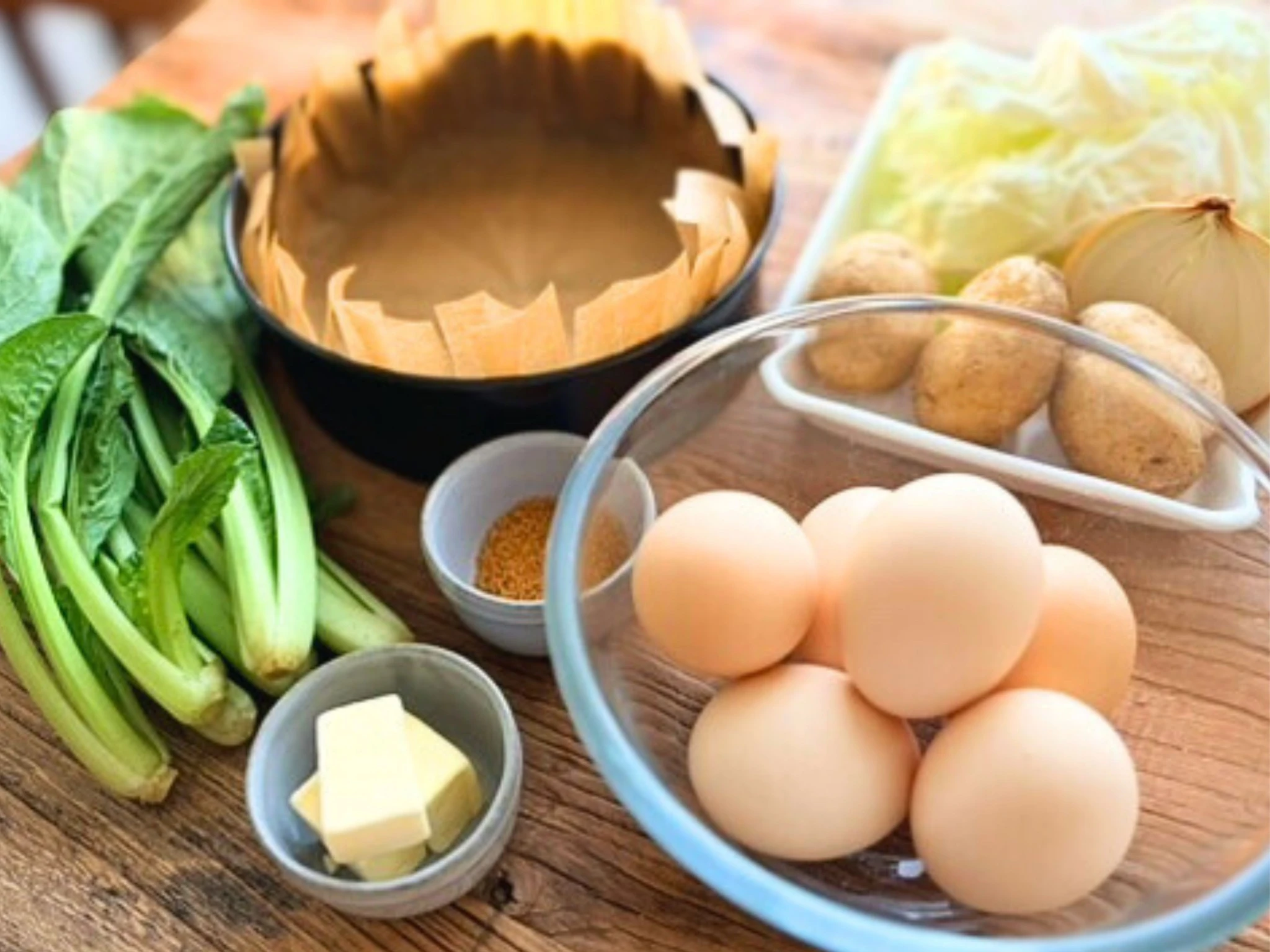 栗原はるみ　「わたしの味」卵と野菜のケーキの材料