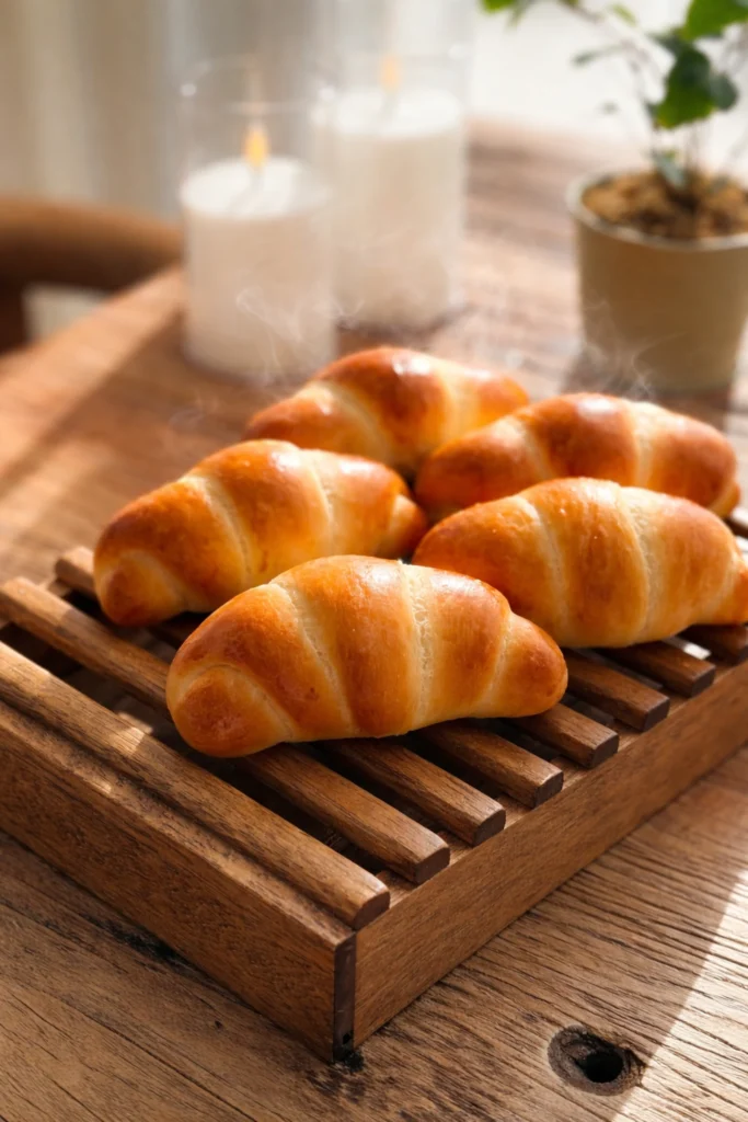 焼きたての手作りロールパン