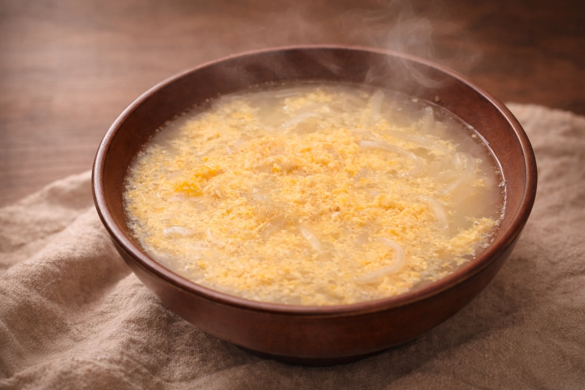 湯気の立つやさしい卵うどん。体調不良から回復の途中に食べた温かい一杯